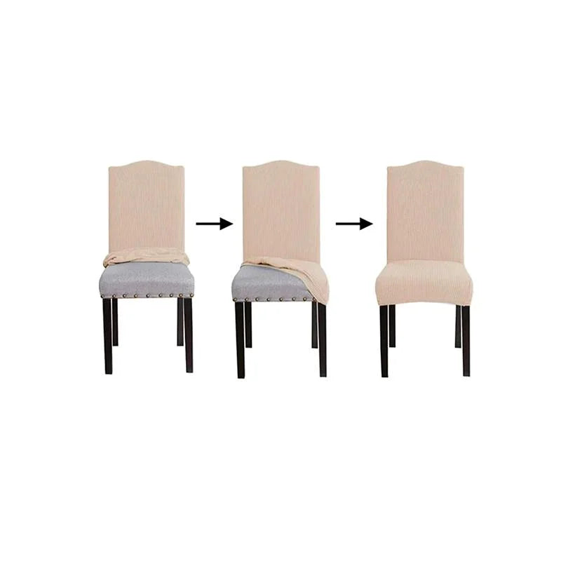 Funda Cubre Silla con Respaldo Elástica Ajuste Universal - Color Beige